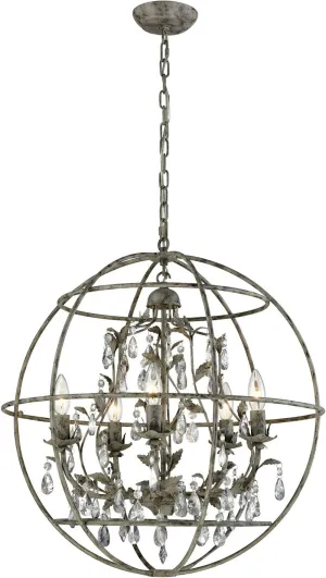 Bridget 5 Light Chandelier In Marble Gray