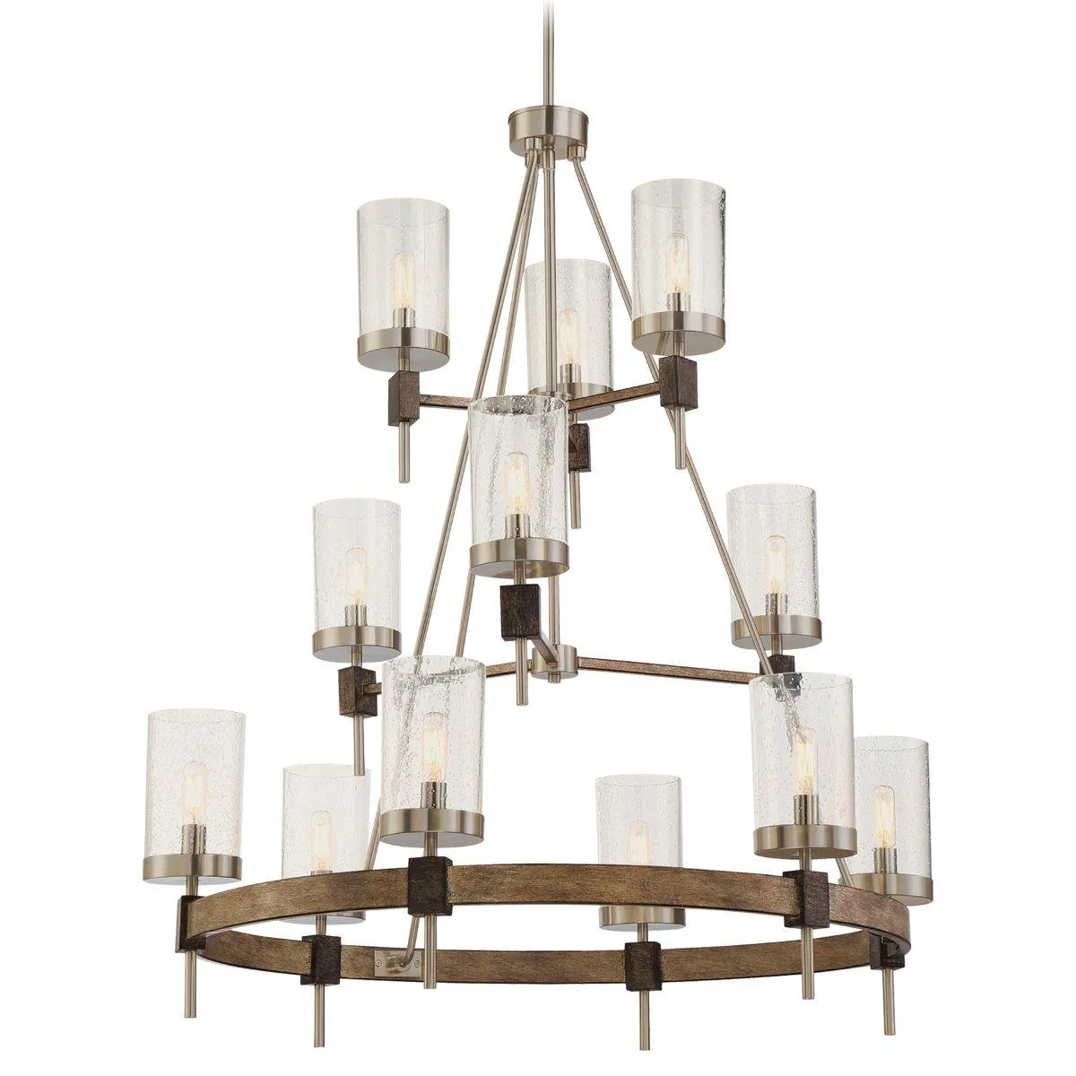 Bridlewood 34 in. 12 Lights Chandelier Brushed Nickel finish