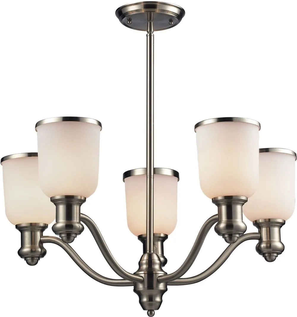 Brooksdale 5 Light Chandelier In Satin Nickel