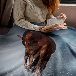 Brown horse print fleece blanket, lioness-love