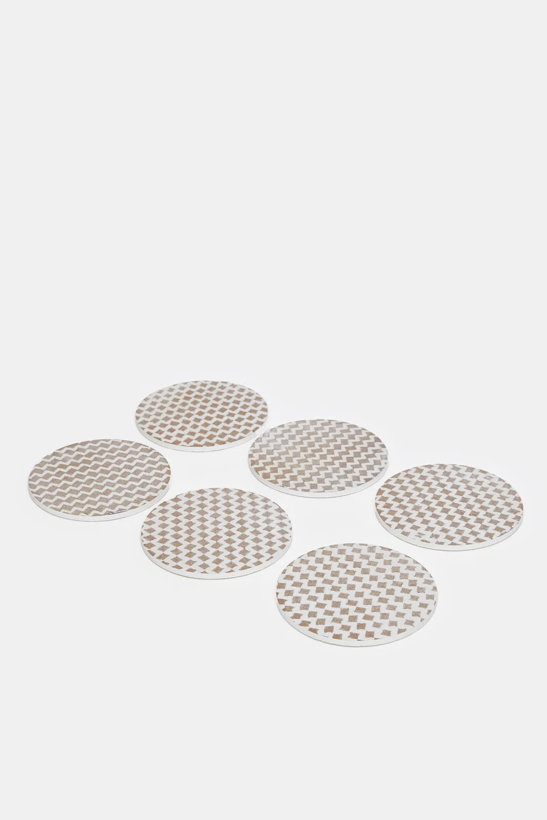 Brown Printed Coaster Set (6 Piece)