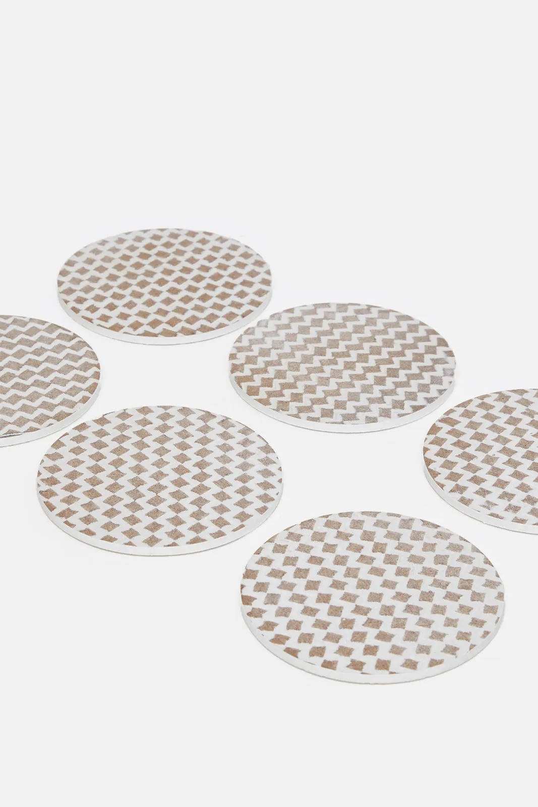 Brown Printed Coaster Set (6 Piece)