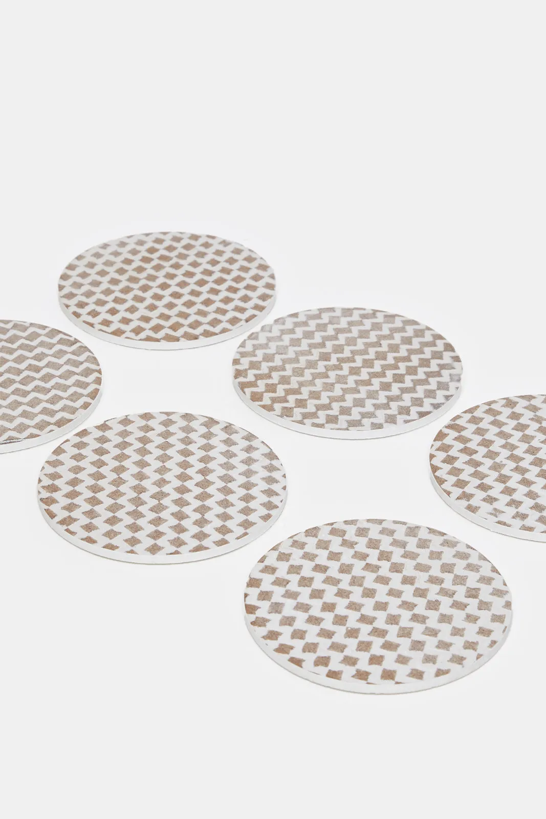 Brown Printed Coaster Set (6 Piece)