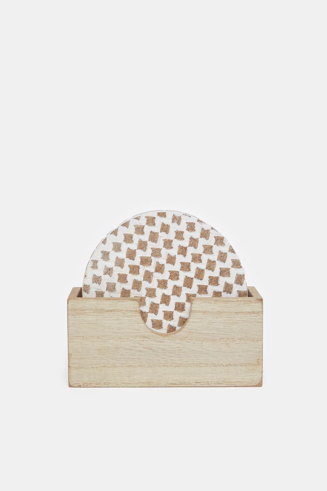 Brown Printed Coaster Set (6 Piece)