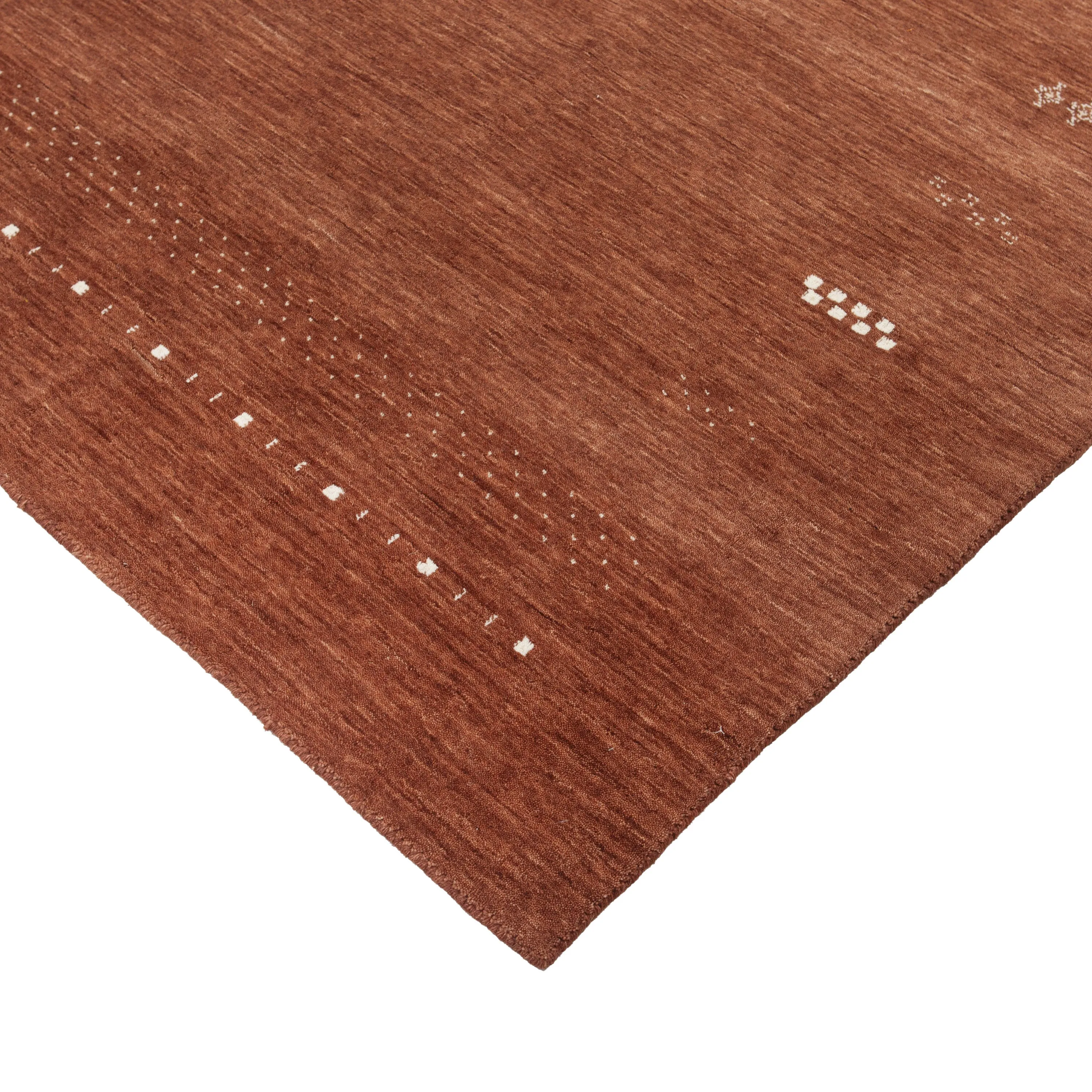 Brown Solid Indo Gabbeh Rug - 5'2" x 8'5"