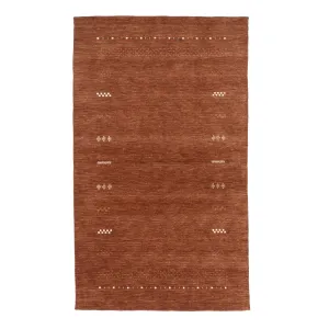 Brown Solid Indo Gabbeh Rug - 5'2" x 8'5"