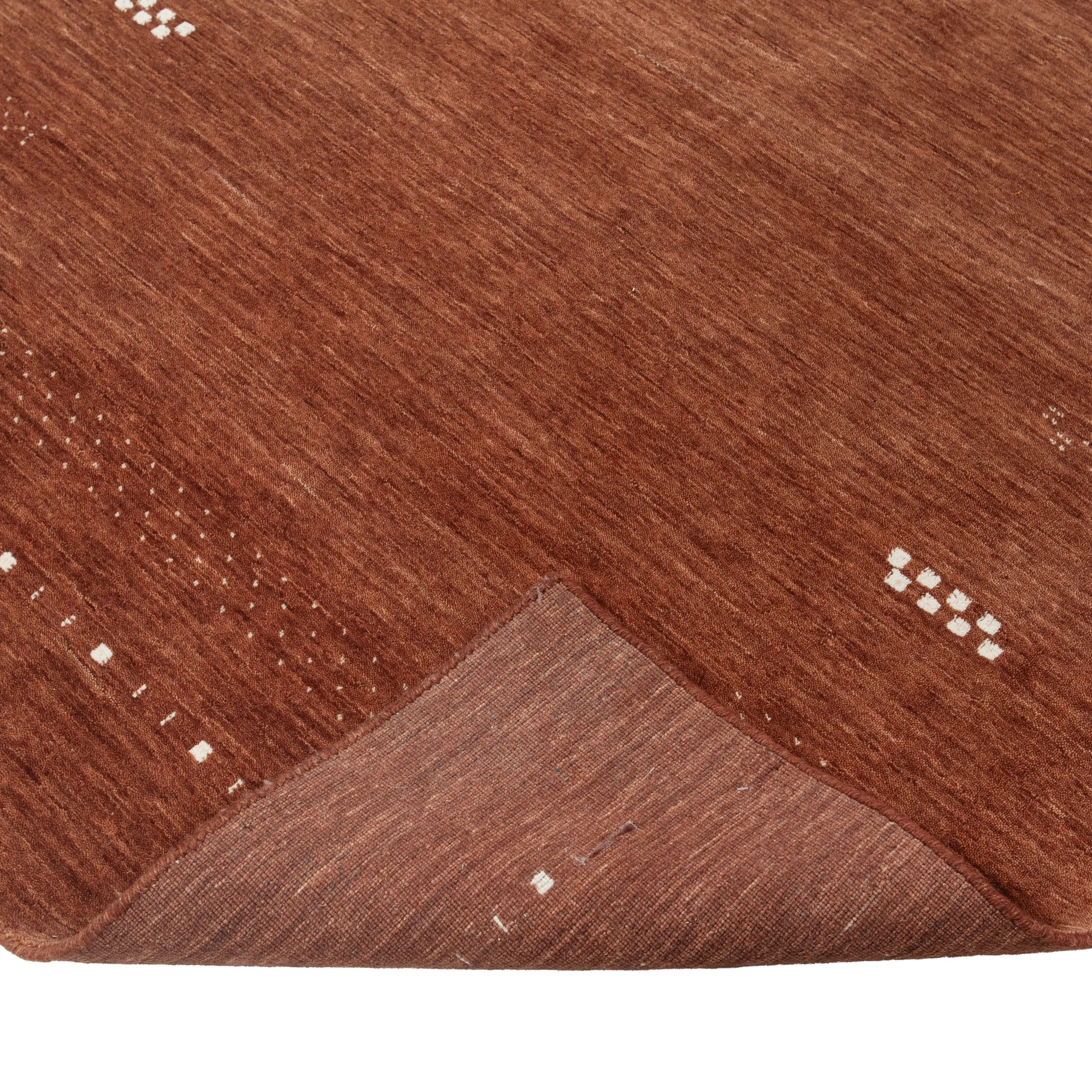 Brown Solid Indo Gabbeh Rug - 5'2" x 8'5"