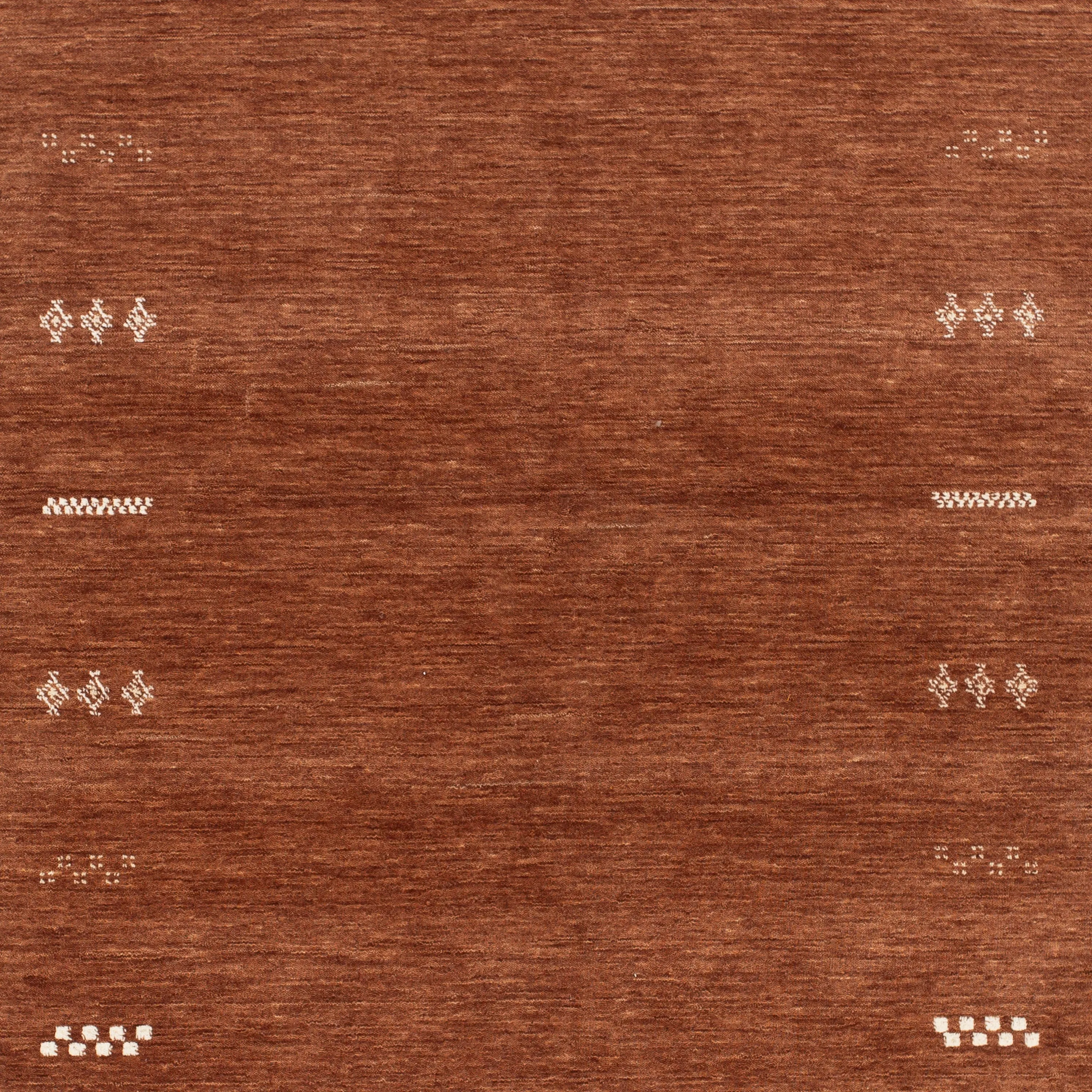 Brown Solid Indo Gabbeh Rug - 5'2" x 8'5"