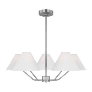 Burke 30 in. 5 Lights Chandelier Brushed Steel finish