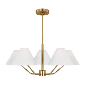 Burke 30 in. 5 Lights Chandelier Satin Brass finish