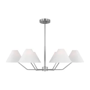 Burke 38 in. 6 Lights Chandelier Brushed Steel finish