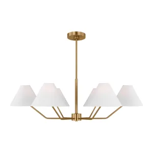 Burke 38 in. 6 Lights Chandelier Satin Brass finish