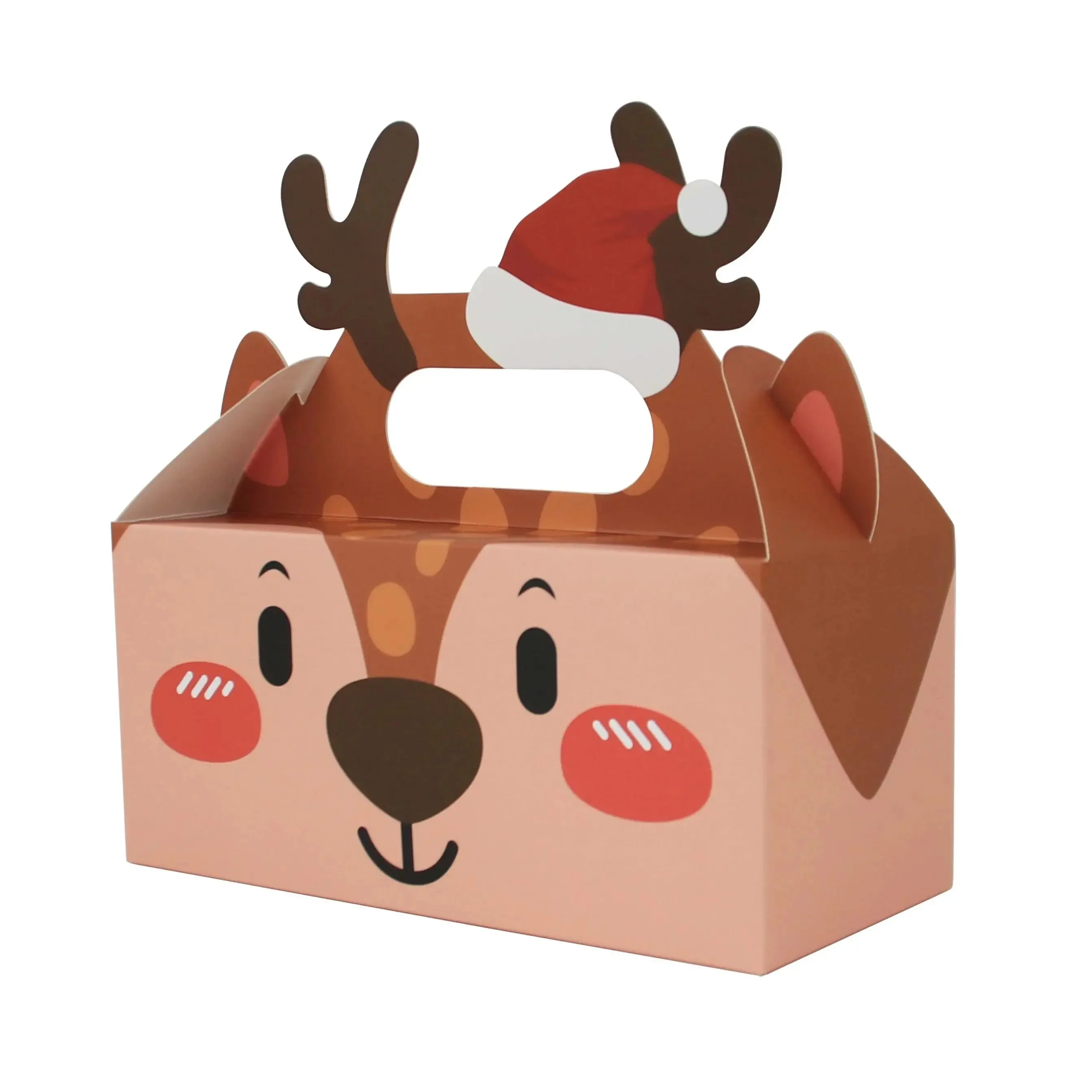 Candy Goodie Cookie Snack with handles Holiday 3D Christmas Treat Box Party Favor x 12 pcs