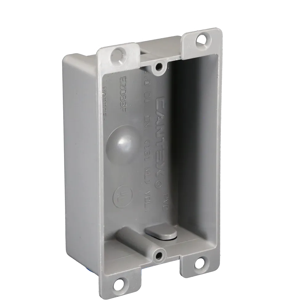 CANTEX 1-Gang 8 cu. in. EZ BOX Shallow Old Work Nail-on Residential Electrical Switch and Outlet Box with Flange
