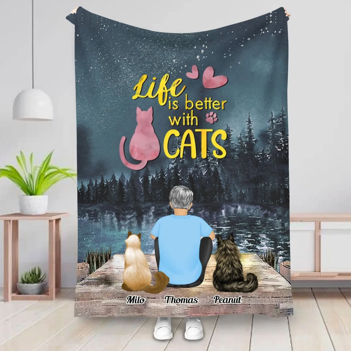 Cat Lovers - Life Is Better With Cats - Personalized Blanket