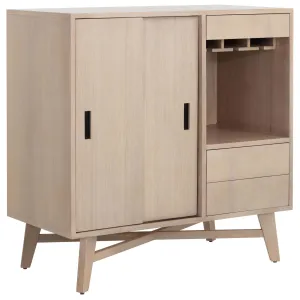 Caven Bar Cabinet, Light Oak