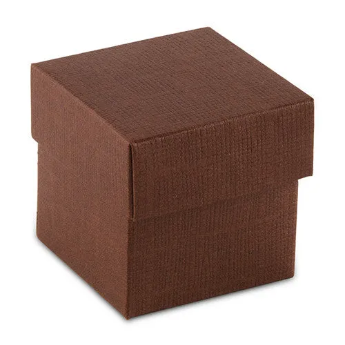 Chocolate Brown Square Favor Box with Lid