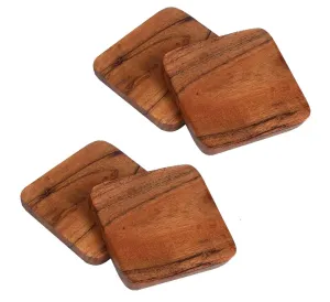 Cion Wooden Coasters Square Shape Acacia Wood Set of 4 Pcs Tea Coasters Coffee Mug Protection Coaster for Dining Table Home Dcor Accessories Tabletop Protection for Any Table Type
