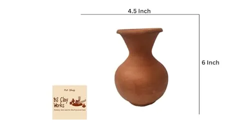 Clay Flower Vase, Flower Pot for Home Decoration, Self Painting Vase, vase Painting, mud vase Painting, Caly vase Decor, Caly Vase Home Decor - 1 Pieces in Pack - (Regular Model)