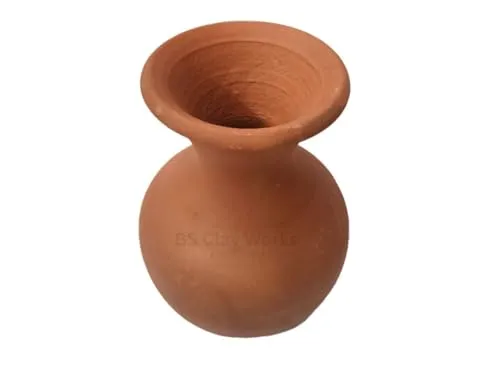 Clay Flower Vase, Flower Pot for Home Decoration, Self Painting Vase, vase Painting, mud vase Painting, Caly vase Decor, Caly Vase Home Decor - 1 Pieces in Pack - (Regular Model)