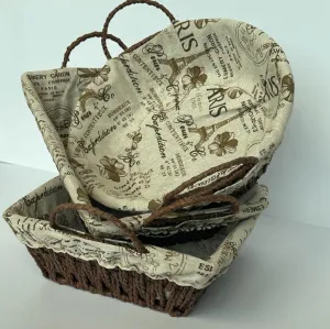 Cloth Covered Braided Basket | Vanity Basket | Storage