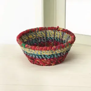 Colorful Round Jute Basket
