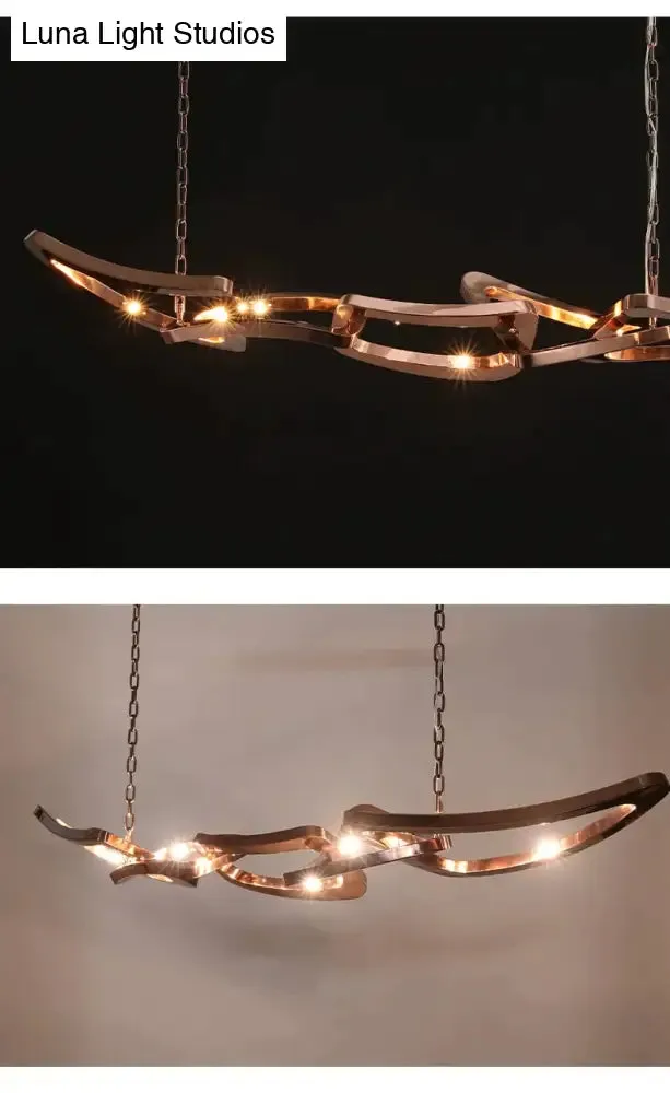 Compton - European And American New Restaurant Chandeliers Italian Designer Bar Chandeliers Light Luxury Villa Stainless Steel Lamps
