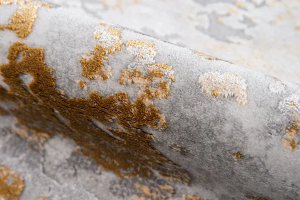 Contemporary Machine Made Gold Rug
