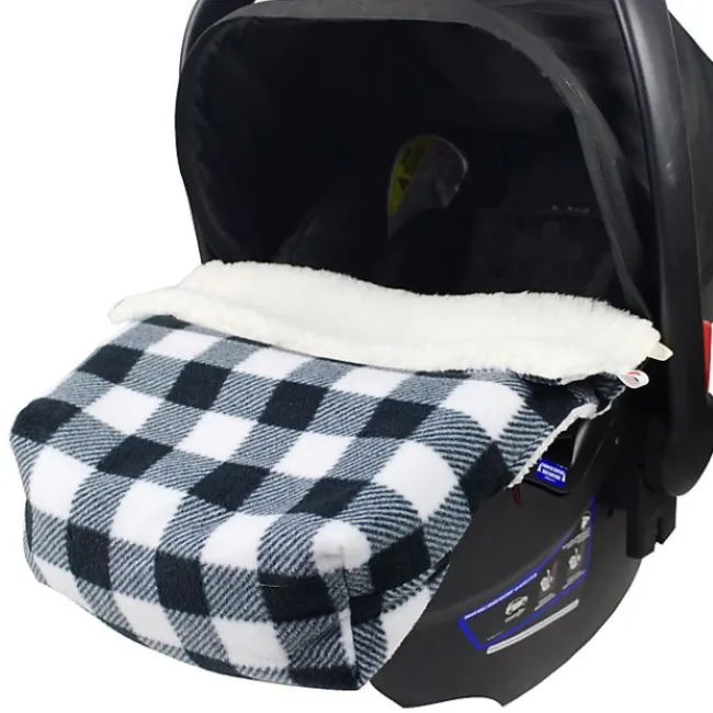 cosy care cosy toes fleece blanket 0-12m - black/white check