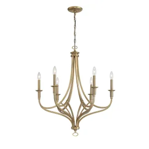 Covent Park 28 In. 6 Lights Chandelier Gold Finish