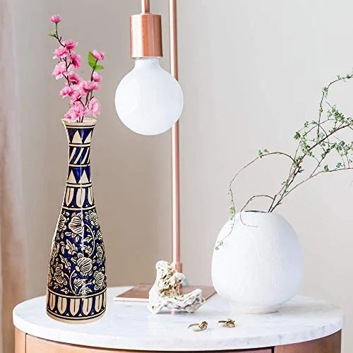 Craftghar Flower Vase for Living Room | Made of Ceramic 12 inch Long Vase | Handmade Flower Vase Ceramic | Ideal Diwali Gifts for Family and Friends