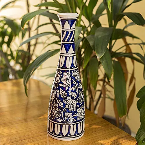 Craftghar Flower Vase for Living Room | Made of Ceramic 12 inch Long Vase | Handmade Flower Vase Ceramic | Ideal Diwali Gifts for Family and Friends
