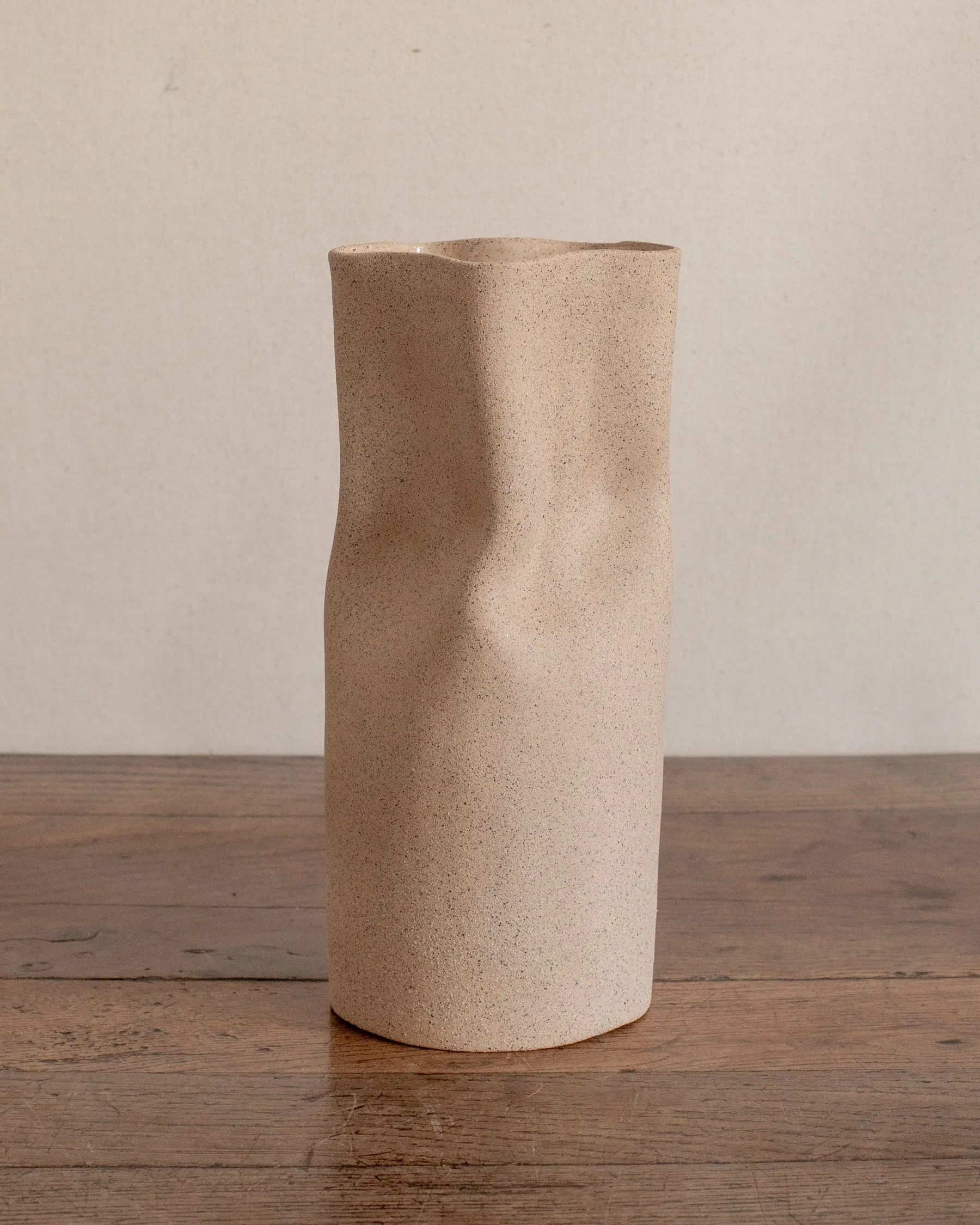 Crimped Stoneware Vase