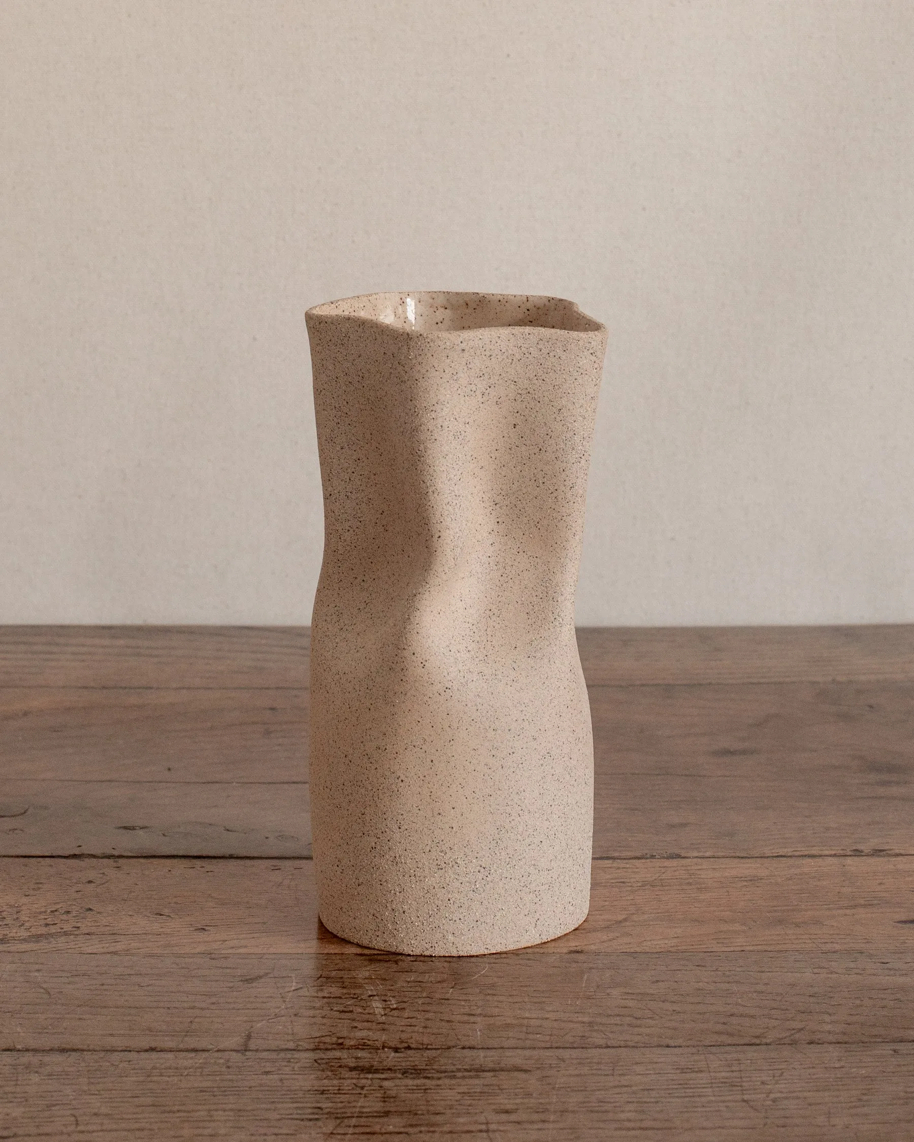 Crimped Stoneware Vase