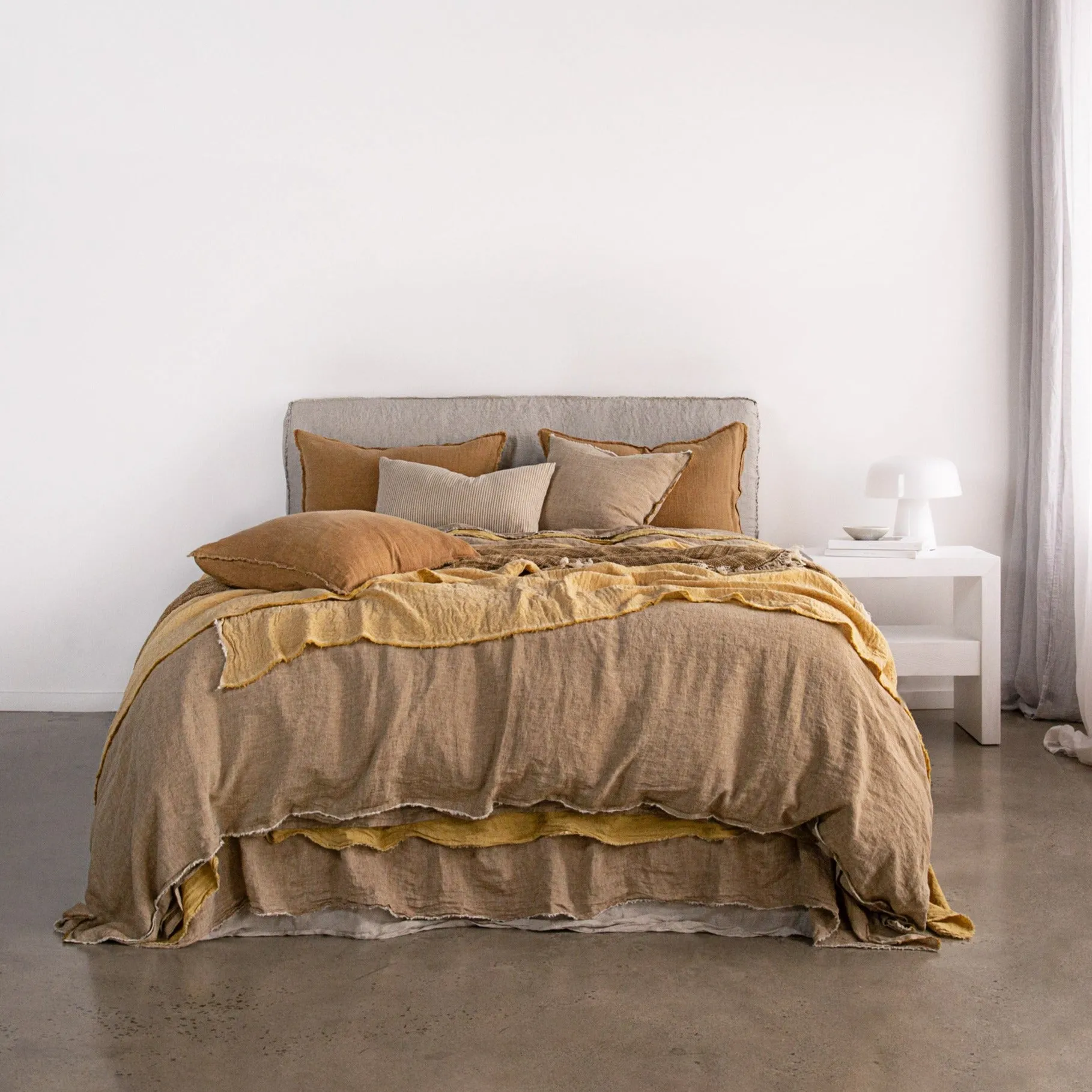 Crush Merino Wool Blanket - Oro Melange