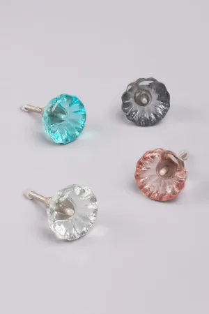 Crystal Glass Torus Flower Pull Knobs
