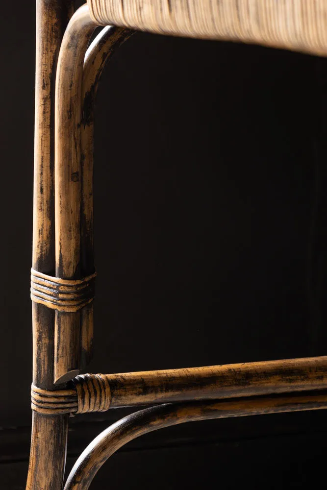 Dark Brown Rattan Console