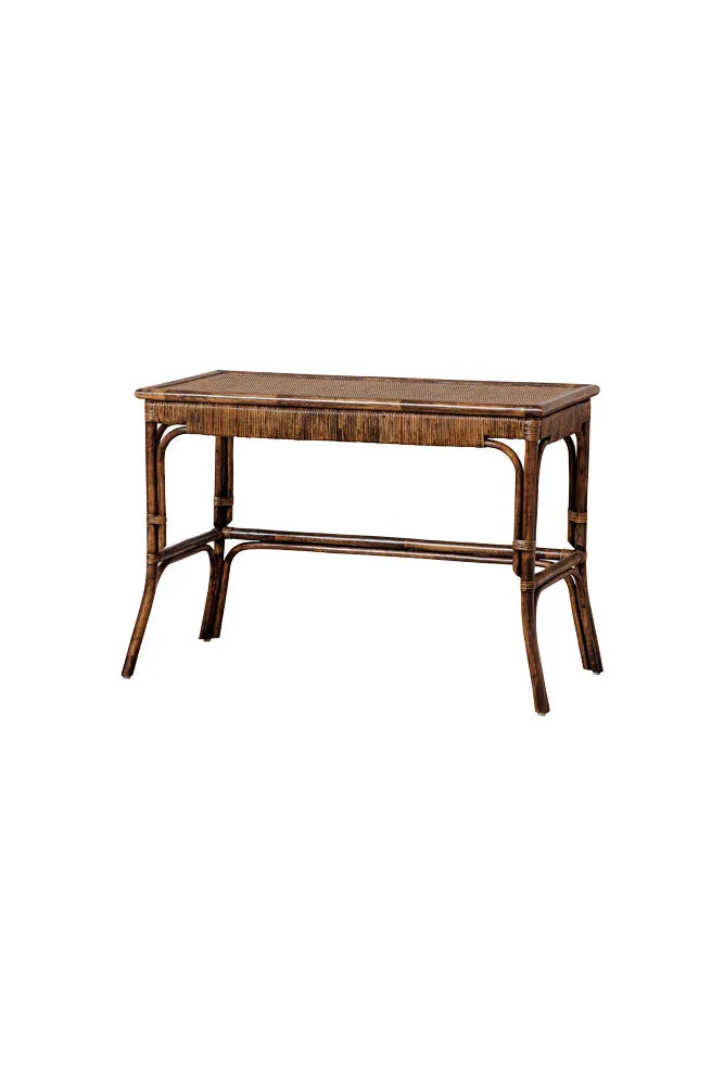Dark Brown Rattan Console