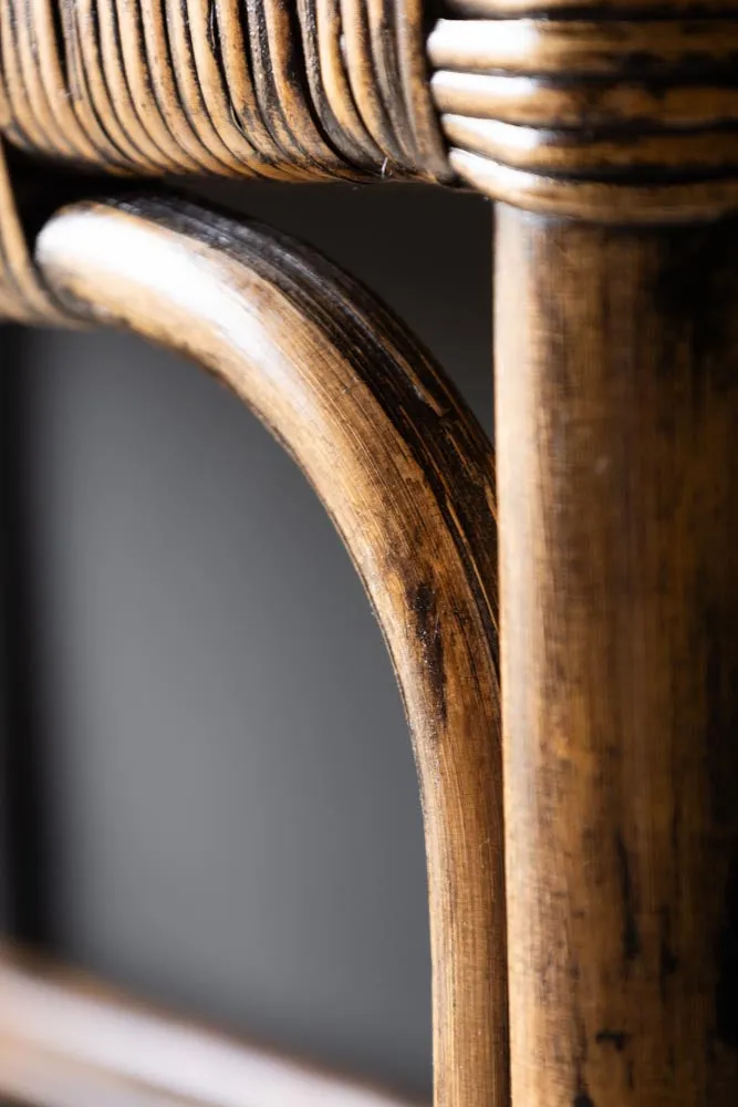 Dark Brown Rattan Console
