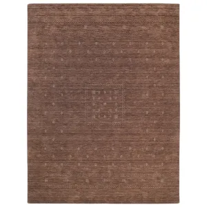 Dark Brown Solid Indo Gabbeh Wool Rug - 8' x 10'