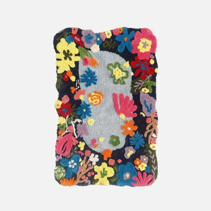 Divine Flowers Vintage 3D Area Rug