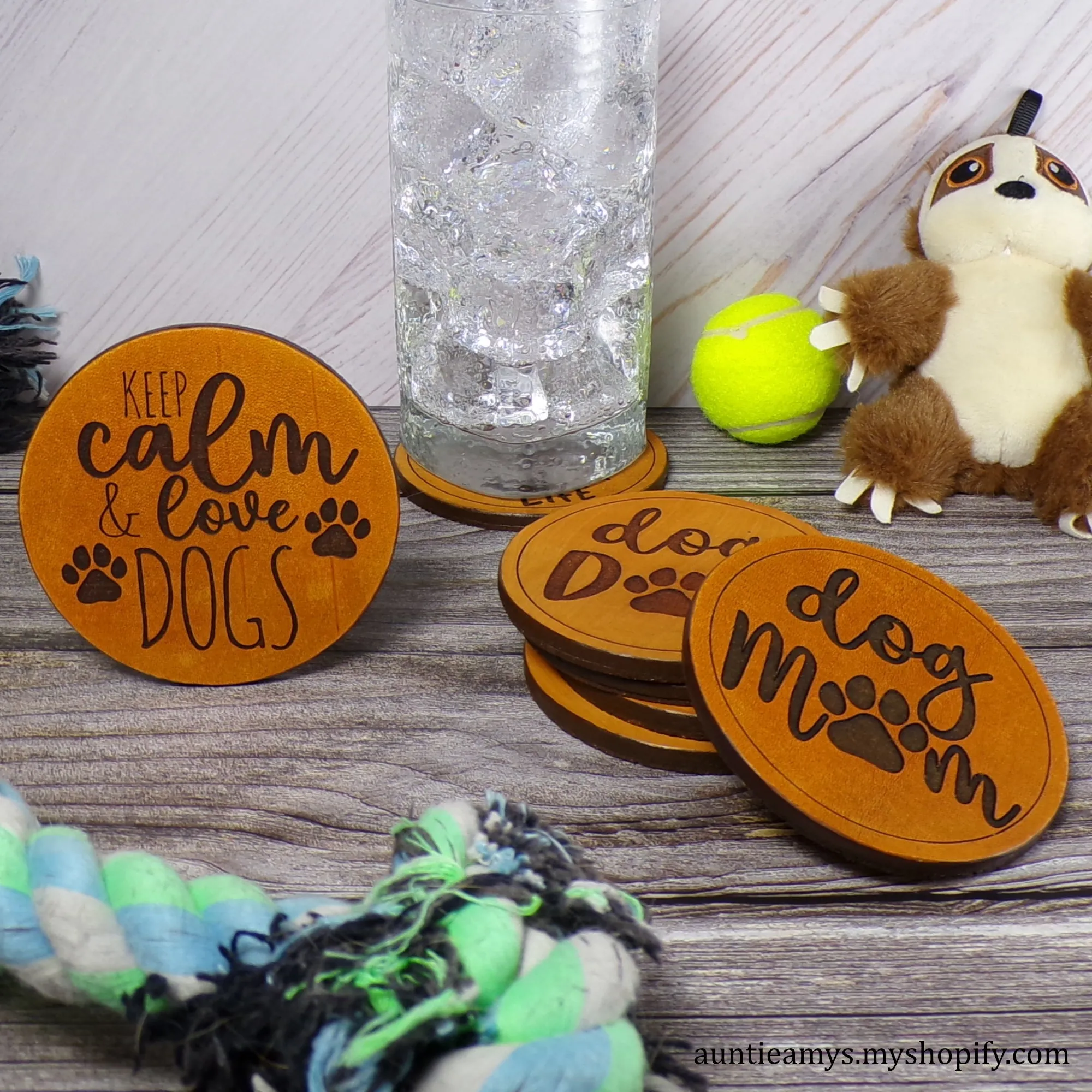 Dog Mom - Leather Coaster