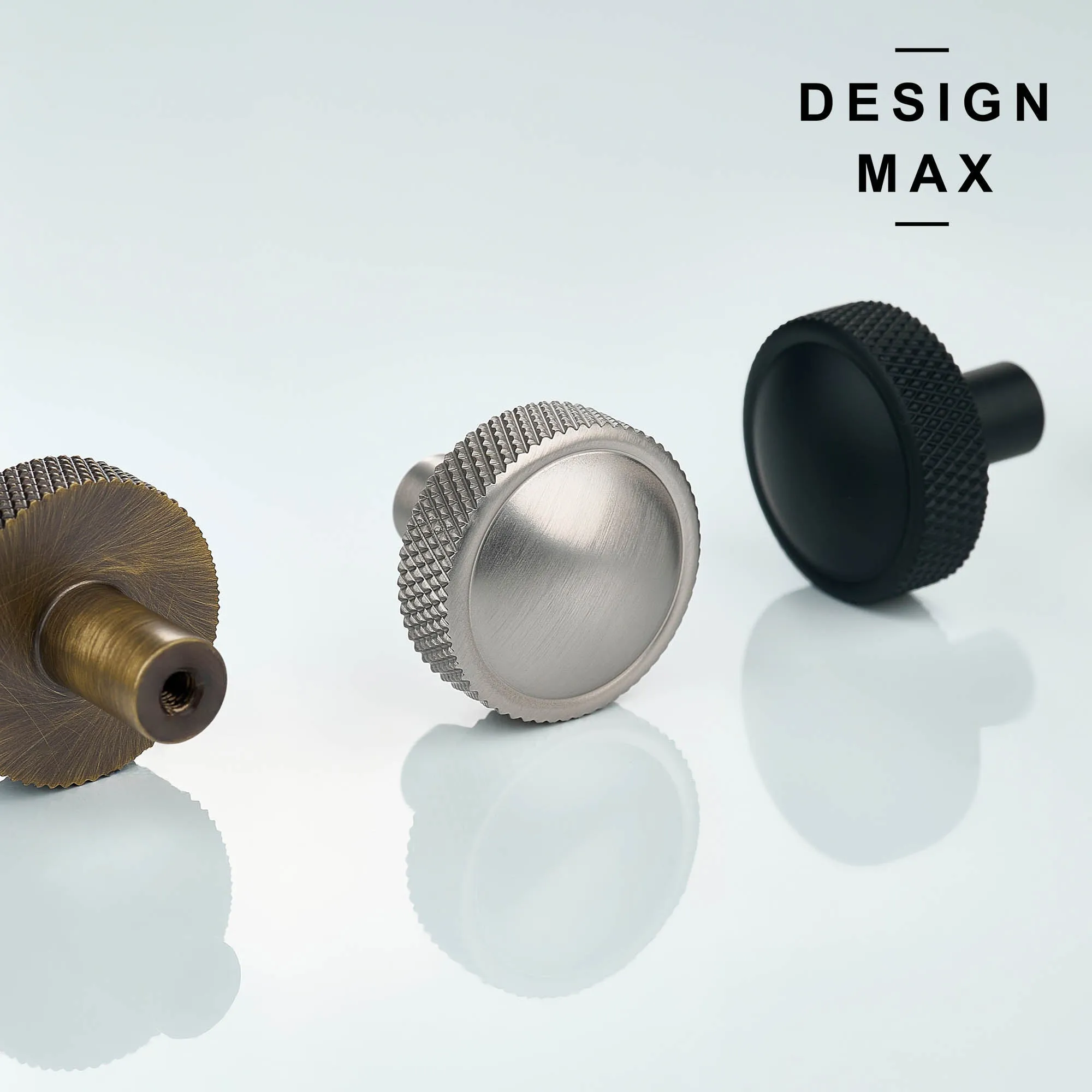 Dome Knurled Solid Brass Cabinet Knob