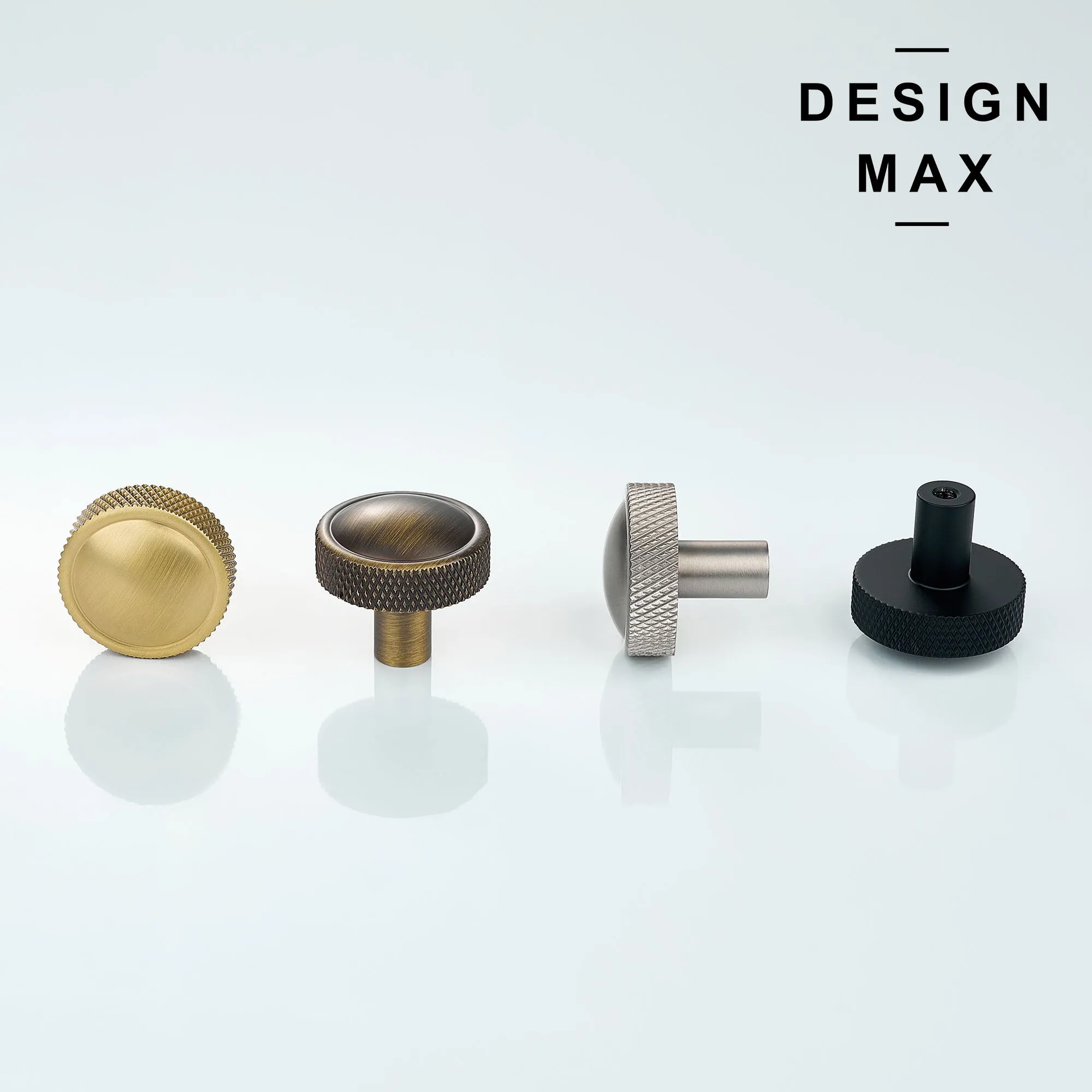 Dome Knurled Solid Brass Cabinet Knob