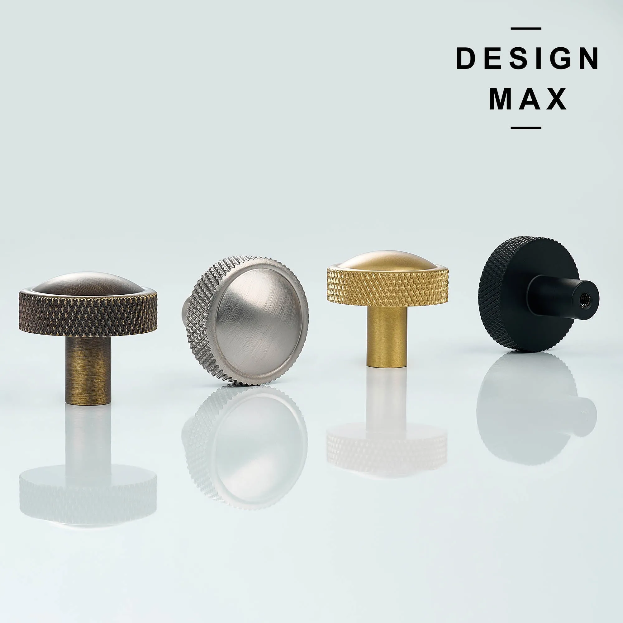 Dome Knurled Solid Brass Cabinet Knob