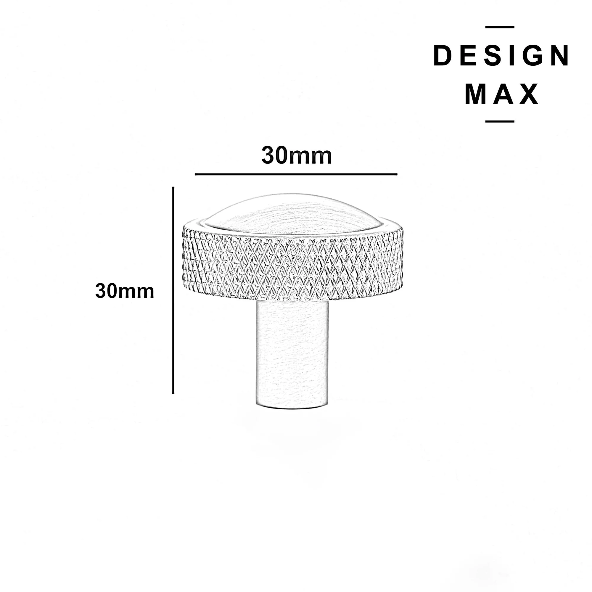 Dome Knurled Solid Brass Cabinet Knob