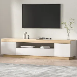 Dual-Tone TV Cabinet Stand, 180CM, White Wood - Artiss