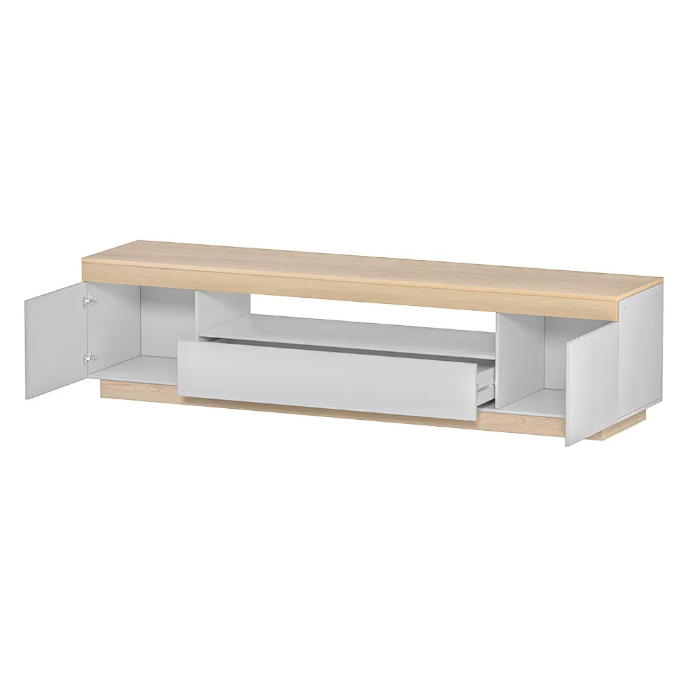 Dual-Tone TV Cabinet Stand, 180CM, White Wood - Artiss