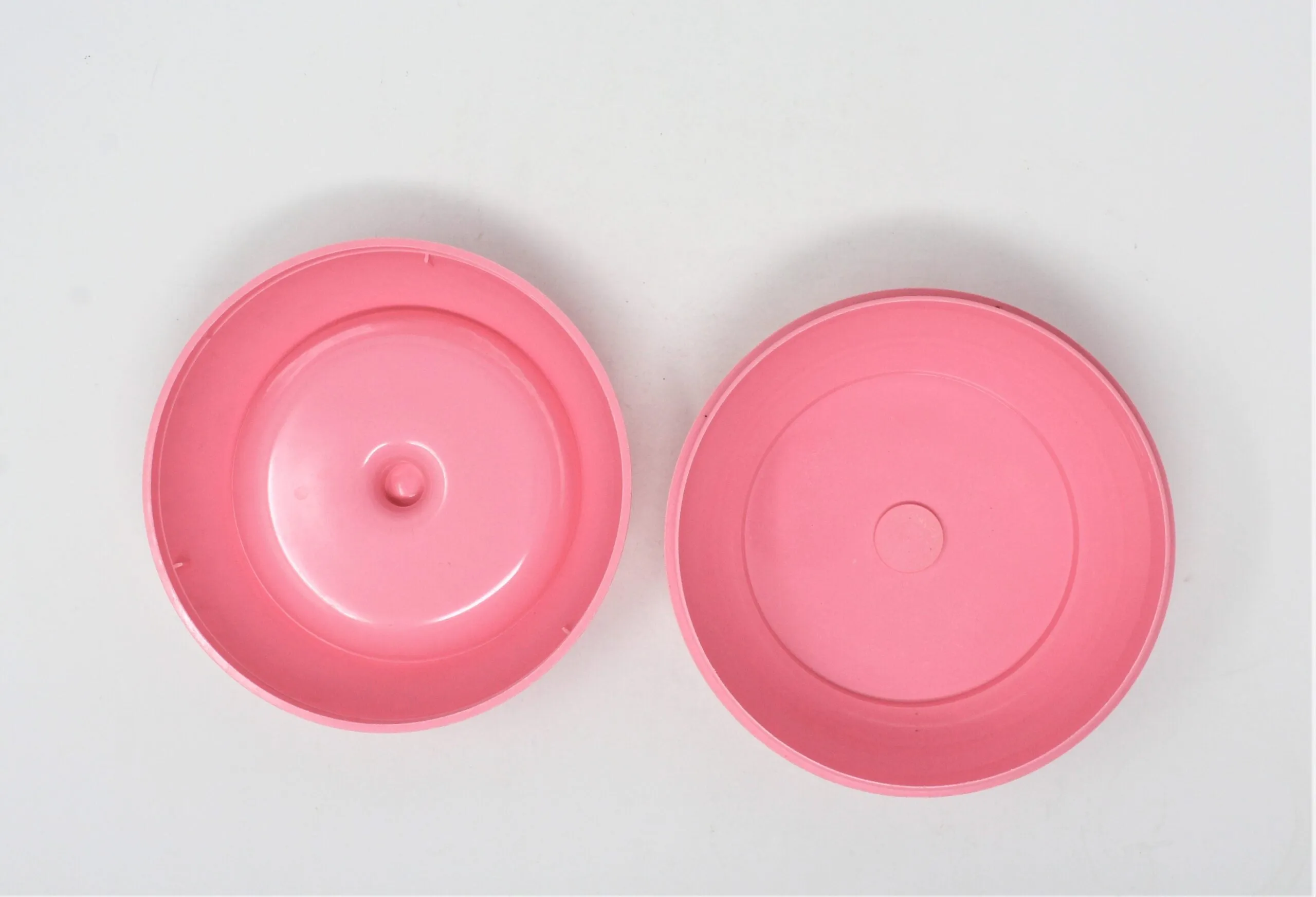 Dusting Powder Box, Cheramy, April Showers, Pink Plastic, Vintage