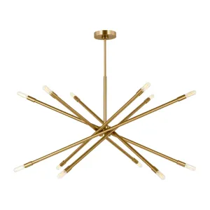 Eastyn 42 in. 12 lights Chandelier Burnished Brass finish